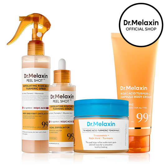 Dr.Melaxin Official  Kojic Acid Turmeric Amber Face & Body Care Set (4 pcs)
